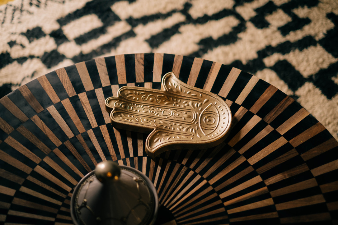 Moroccan hotel balcony overlooking medina